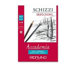 Блокнот для эскизов на спирали Fabriano "Accademia sketching" 14,8х21 см 50 л 120 г