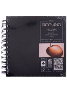 Блокнот для зарисовок 15*15см 60л Drawingbook спираль, 160г/м2, Fabriano