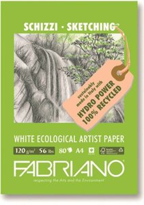 Блокнот для зарисовок Fabriano "Disegno Ecologico per Artisti" 21х29,7 см 80 л 120 г на спирали