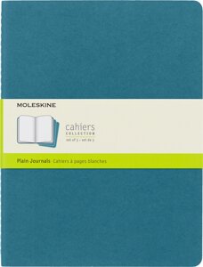 Блокнот нелинованная Moleskine "Cahier Journal" 3 шт XLarge 19х25 мм 120 стр, обложка голубая