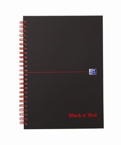 Блокнот в линейку OXFORD Black ’n’ Red A5 70 л двойная спираль твердая обложка