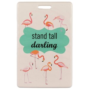 Чехол для карточек «Фламинго на розовом фоне»