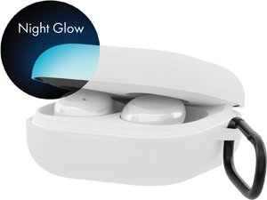 Чехол moonfish для Galaxy Buds FE | Buds2 Pro | Buds2 | Buds Pro | Buds Live night glow, белый