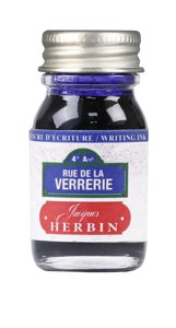 Чернила Herbin в банке 10 мл, Цвета Парижа Rue De La Verrerie Синий