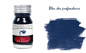 Чернила в банке Herbin, 10 мл, Bleu des profondeurs, Сине-черный