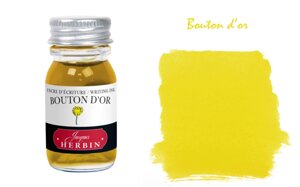 Чернила в банке Herbin, 10 мл, Bouton d'or, Желтый