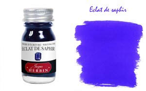 Чернила в банке Herbin, 10 мл, Eclat de saphir, Синий сапфир