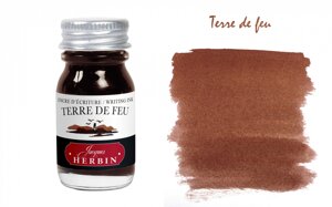 Чернила в банке Herbin, 10 мл, Terre de feu, Красно-коричневый