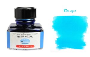 Чернила в банке Herbin, 30 мл, Bleu azur, Светло-голубой