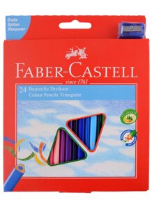 Цветные карандаши ECO с точилкой, набор цветов, в картонной коробке, 24 шт (трехгранные)