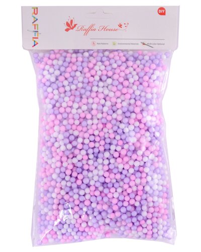 Декоративные шарики для рукоделия розовый микс, размер 0,4 -0,6см, 10г.