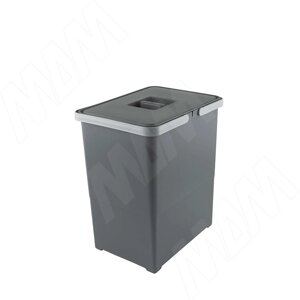 EASY Ведро для мусора подвесное 18л с крышкой, с крепежом, цвет серый базальт RAL7012 (PBDSPSG34C97)