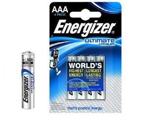 Элемент питания Energizer Ultimate AAA LR03/FR03 (4 шт. литиевый
