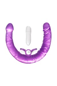 Фаллоимитатор двусторонний с вибропулей Toyfa Double Dildo, фиолетовый