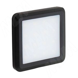 FLAT Светодиодный светильник точечный квадратный, черный, 12V, нейтральный белый 4000К, 1.5W (FL12-QNO-BL-NW2)