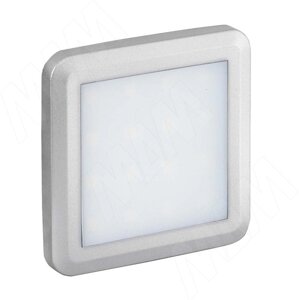 FLAT Светодиодный светильник точечный квадратный, серебро, 12V, нейтральный белый 4000К, 1.5W (FL12-QNO-MCR-NW2)