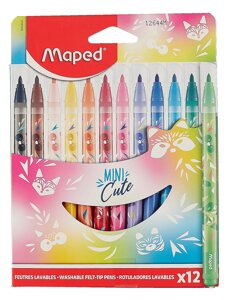 Фломастеры 12цв MINI CUTE к/к, подвес, MAPED