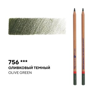 Карандаш профессиональный цветной "Мастер-класс"756, оливковый темный
