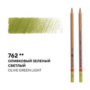 Карандаш профессиональный цветной "Мастер-класс"762, оливковый зеленый светлый