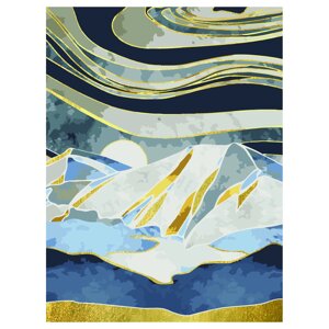 Картина по номерам на холсте ТРИ СОВЫ "Горы" 30*40 см, с поталью, акриловыми красками и кистями