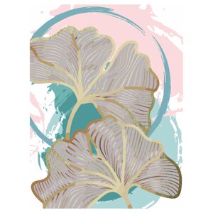 Картина по номерам на холсте ТРИ СОВЫ "Листья" 30*40 см, с поталью, акриловыми красками и кистями