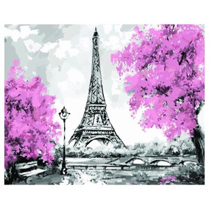Картина по номерам на холсте ТРИ СОВЫ "Париж" 40*50 см, с поталью, акриловыми красками и кистями
