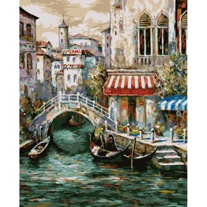 Картина по номерам на холсте ТРИ СОВЫ "Венецианский канал" 40*50 см, с акриловыми красками и кистями