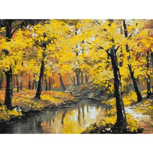 Картина по номерам на картоне ТРИ СОВЫ "Осенний лес", 30*40 см, с акриловыми красками и кистями
