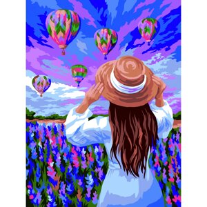 Картина по номерам на картоне ТРИ СОВЫ "Воздушные шары" 30*40 см, с акриловыми красками и кистями