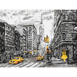 Картина по номерам на картоне ТРИ СОВЫ "Желтый Нью-Йорк" 30*40 смсм, с акриловыми красками и кистями