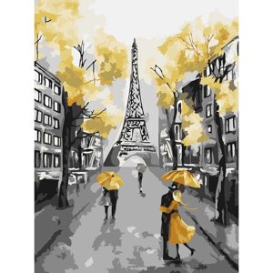 Картина по номерам на картоне ТРИ СОВЫ "Золотой Париж", 30х40 смсм, с акриловыми красками и кистями
