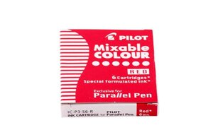 Картриджи для ручек Pilot "Parallel Pen" 6 шт, цвет красный