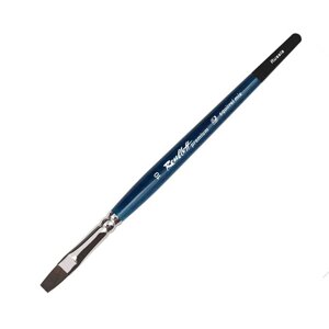 Кисть белка микс №14 плоская Roubloff premium ручка синяя короткая