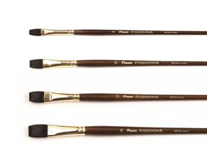 Кисть белка микс плоская Pinax "Poseidon 805" длинная ручка