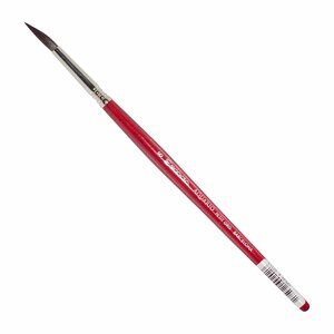 Кисть белка №8 круглая Escoda "Aquario 1125" короткая ручка красная