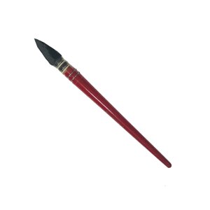 Кисть белка №8 круглая с острым кончиком Leonard "772RO" короткая перламутровая красная ручка