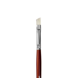 Кисть щетина №6 плоская скошенная Альбатрос "Студио" длинная ручка