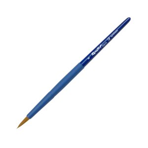 Кисть синтетика №6 круглая Roubloff "Aqua" ручка короткая синяя, покрытие обоймы soft-touch