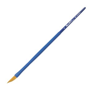 Кисть синтетика №8 даггер Roubloff "Aqua" ручка удлиненная синяя, покрытие обоймы soft-touch