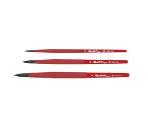 Кисть соболь-микс круглая Roubloff "Aqua Red" ручка короткая красная, покрытие обоймы soft-touch