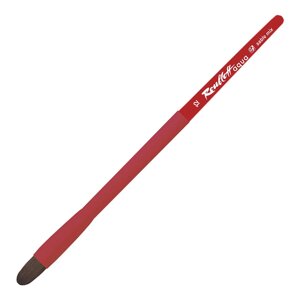 Кисть соболь-микс №12 овальная Roubloff "Aqua" ручка удлинн. красная, покрытие обоймы soft-touch