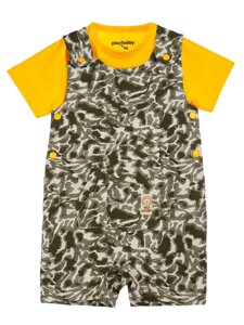 Комплект детский трикотажный для мальчиков: фуфайка (футболка), полукомбинезон