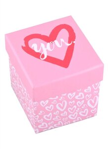 Коробка подарочная I love you розовая 9,5*9,5*10см. картон