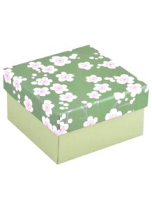 Коробка подарочная Розовые цветы 11*11*6,5см, картон