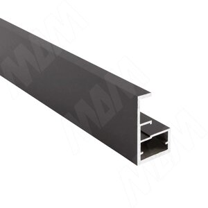 LINEA Профиль рамочный узкий, с интегрированной ручкой, черный (анод), L-5400 (FP00738HBL)