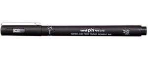 Линер UNI PIN06-200 (S) 0,6 мм, черный