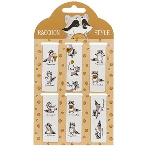 Магнитные закладки «Raccoon style», 6 штук