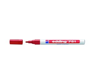 Маркер декоративный лаковый Edding "751" 1-2 мм с круглым наконечником, красный