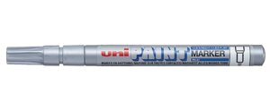 Маркер-краска Uni "Paint" PX-21, 0,8-1,2 мм, алюминиевый корпус, серебристый