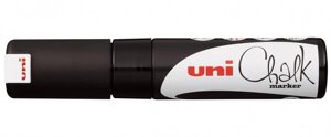 Маркер меловой Uni PWE-8K, 8 мм, клиновидный, черный